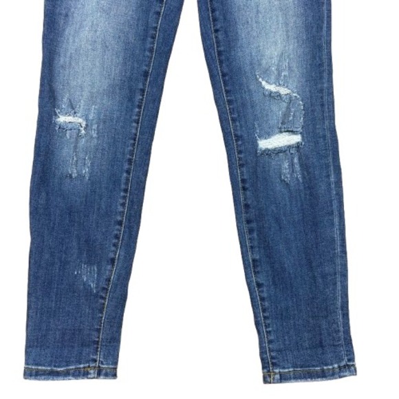 Judy Blue Relaxed Fit Skinny Jeans Distressed Blue Denim Casual Boho Size 25 - Picture 3 of 8